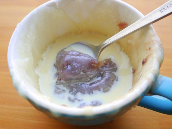牛乳おしるこではなく豆乳ぜんざい